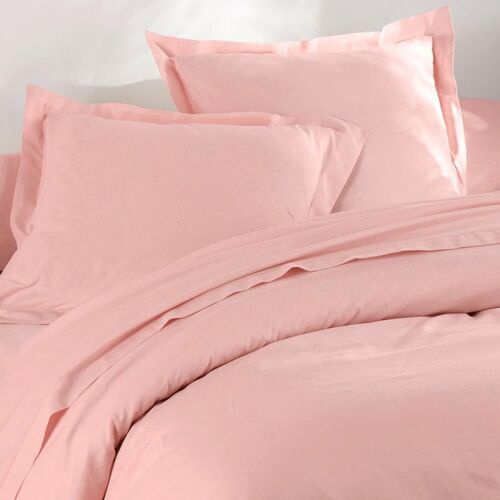 Drap-housse en coton rose thé 180x200x28cm