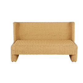 Banquette d'extérieur 2 places professionnelle en résine tressée recyclée beige