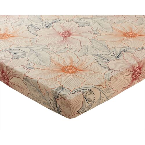 Drap-Housse En Coton Orange 90x190x28cm