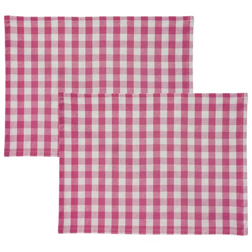 Lot De 2 Sets De Table En Coton Rose Pivoine 35x48cm