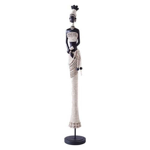 Statuette en résine blanc écru 8x8xh50cm