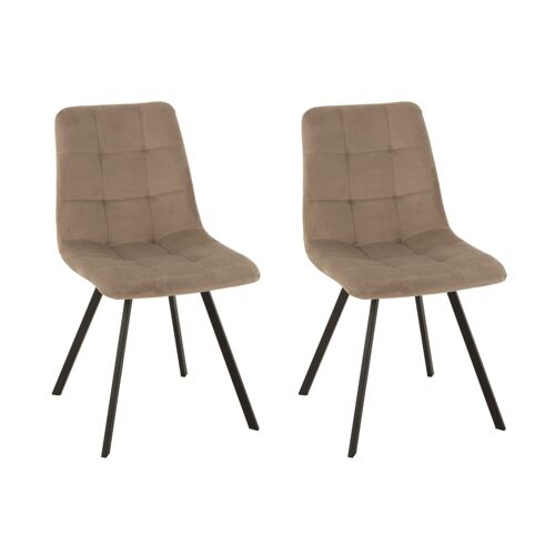 lot de 2 chaises en velours peau de pêche et en métal