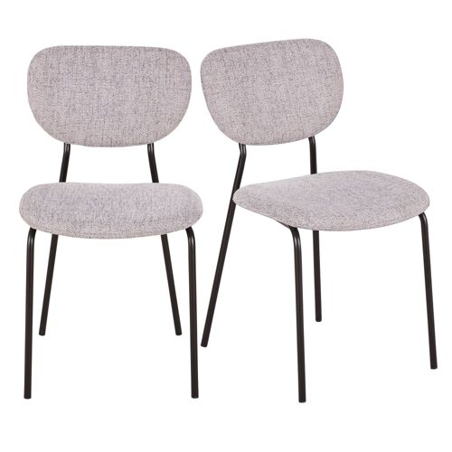 Chaises Professionnelles Gris Tramé Et Pieds En Acier Noir (X2)