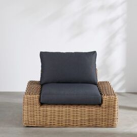 Fauteuil De Jardin En Résine Tressée Recyclée Imitation Rotin Et Coussins En Polyester Recyclé Anthracite