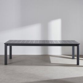 Table De Jardin Extensible En Acier Et Plateau En Aluminium Gris Anthracite, 10 À  14 Personnes, L266/395 Cm