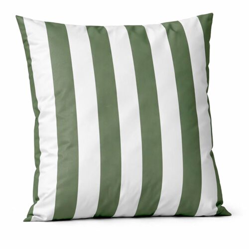 Coussin Imperméable Déhoussable À  Rayures Arcachon Polyester Vert