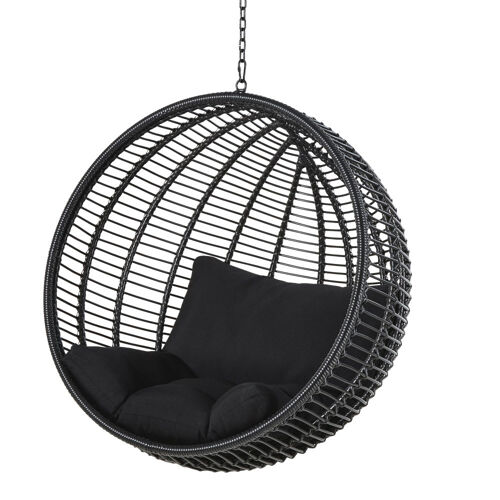Fauteuil Suspendu Extérieur En Résine Noire (Pied Vendu Séparément)