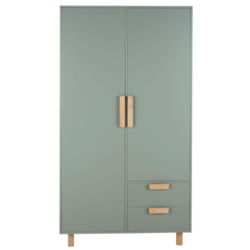 Armoire 2 portes 2 tiroirs vert kaki L100