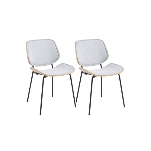 lot de 2 chaises rétro en chêne et tissu