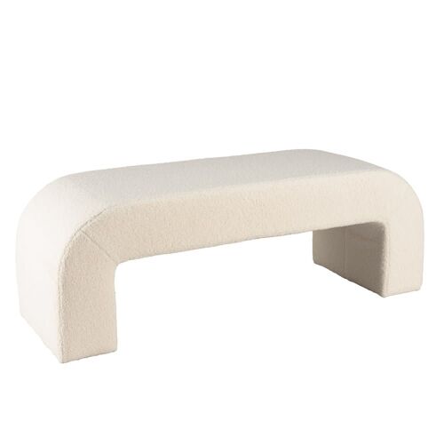 Banc en tissu bouclette écru