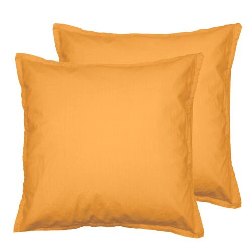 Lot De 2 Taies D'oreiller En Coton Caramel 65x65 Cm