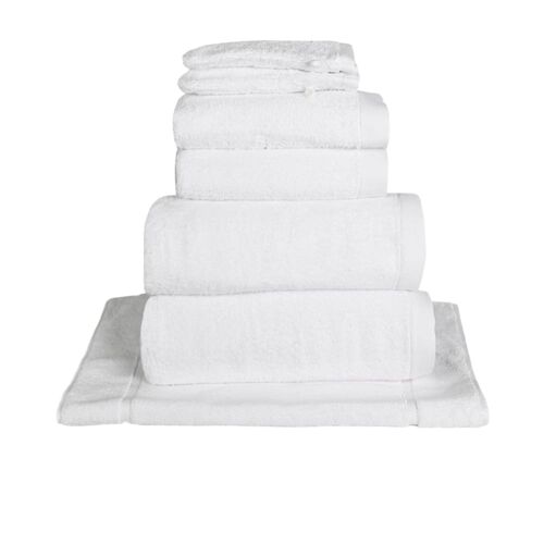 Ensemble de bain avec tapis 7 pièces blanc