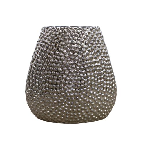 Vase céramique argenté 23 x 23.5 cm
