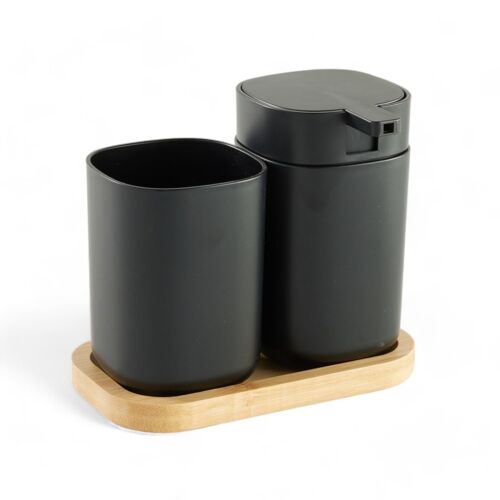 Accessoires de salle de bain pour savon et brosse à  dents 8x9cm Noir