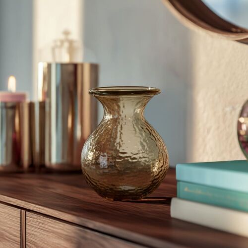 Vase en verre recyclé h 19 cm mastic 19 cm