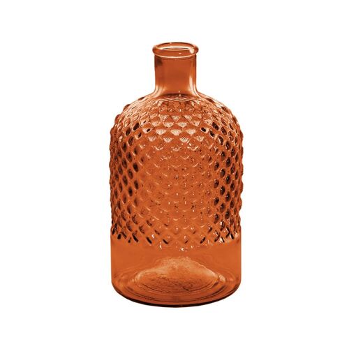 Vase bouteille en verre recyclé brique 22 cm