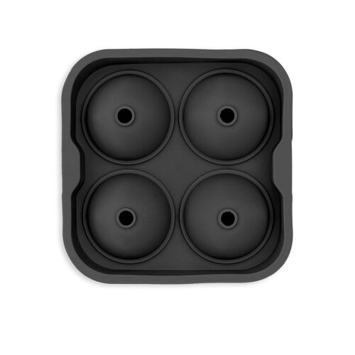 Moule À  Glaçons Sphériques En Silicone 12x5cm Noir