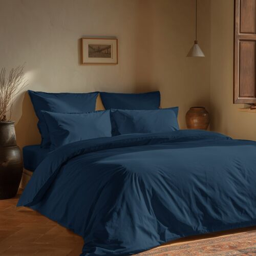 Parure De Lit Avec 2 Taies Rectangles Coton Bio Denim 200x200 Cm