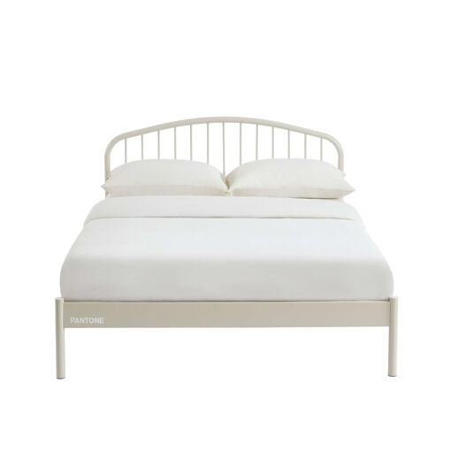 Lit En Métal 120x190 Cm Yicensen – Blanc, Avec Sommier Lattes, Rangement Intégré