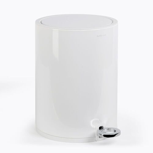 Poubelle à  pédale 3L blanc brillant