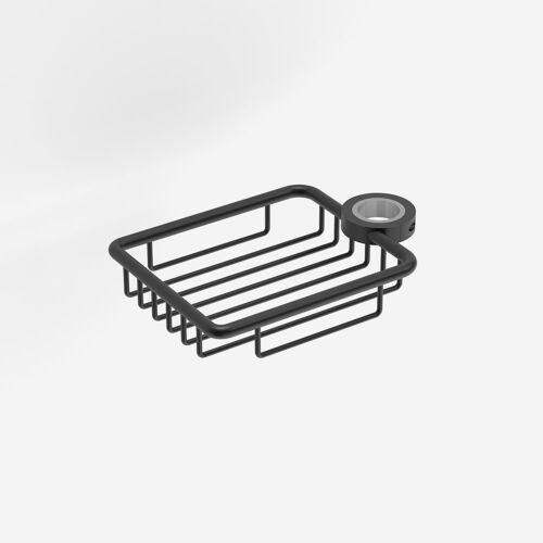 Porte-savon pour barre de douche en inox noir mat