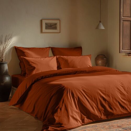 Parure De Lit Avec 2 Taies Rectangles Coton Bio Auburn 260x240 Cm