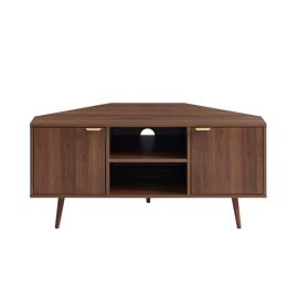 Meuble tv d'angle effet noyer 115cm