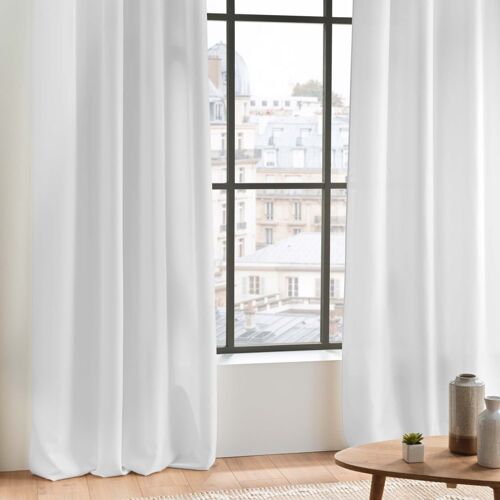 Rideau Blanc À  Passants Polyester Blanc 0 X 140