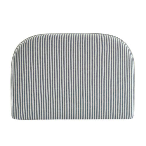 Tête de lit tissu lin rayé blanc et bleu 90 cm