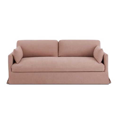 Canapé droit en tissu 3 places rose