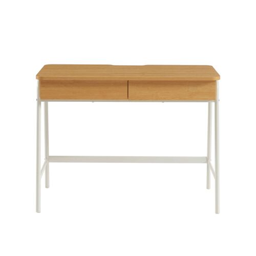 Bureau effet chêne et blanc 100cm