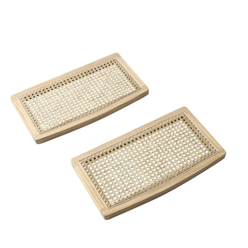 Lot de 2 planches de chevet cannage naturel