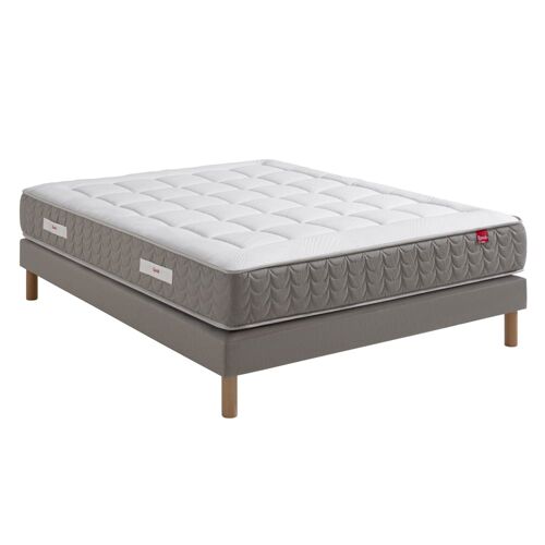 Ensemble matelas ressorts et latex et sommier tapissier 140 x 200 cm
