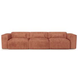 Canapé droit en tissu 5 places terracotta