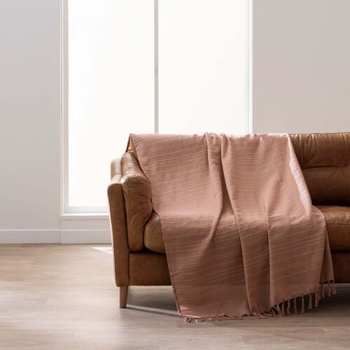 Plaid À  Franges Coton Mocha 220x240cm