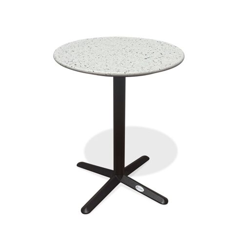 Table Ronde De Jardin En Acier Et Plateau Terrazzo