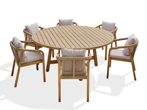 Ensemble Repas De Jardin 6 Places En Bois D'acacia
