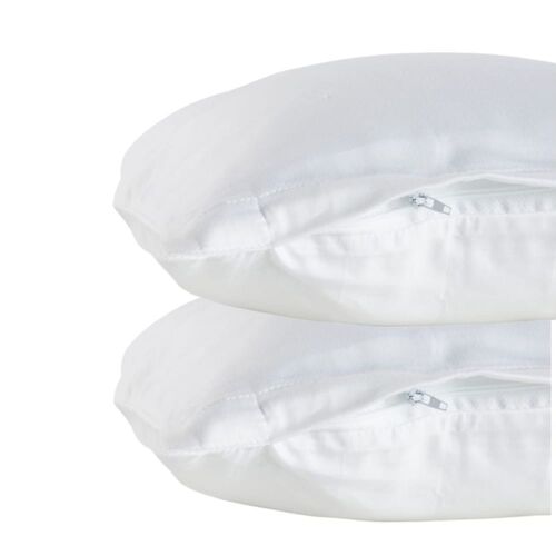 Lot De 2 Taies D'oreillers Unies Coton 40x80 Cm Blanc