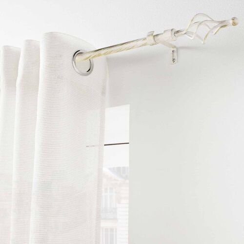Kit De Tringle À  Rideaux Extensible Blanc Et Or L. 210 À  380 Cm