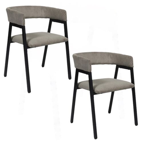 Lot de 2 fauteuils design en tissu côtelé SCOTT - Taupe