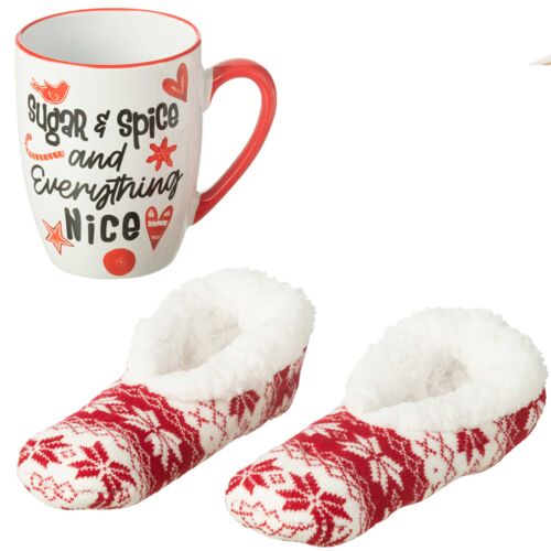 Set Cadeau Mug Et Chaussons De Noël