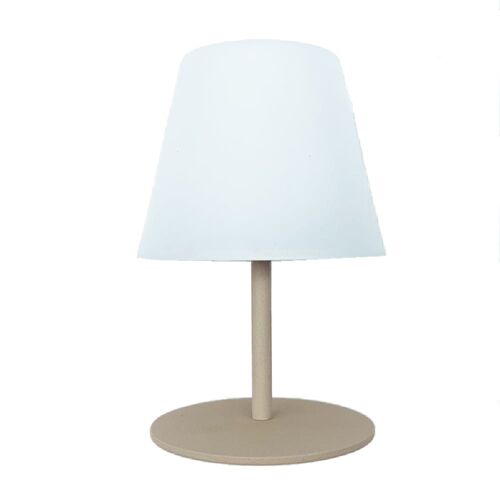 Lampe De Table Sans Fil Acier Crème H16cm