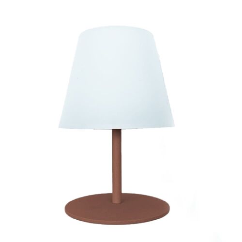 Lampe De Table Sans Fil Acier Terracotta H16cm