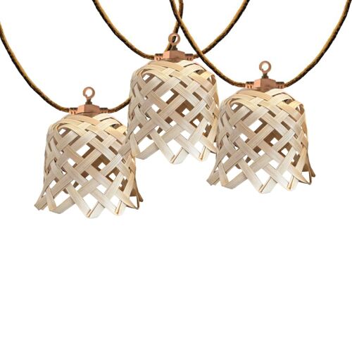 Guirlande Solaire Hybride Bambou Beige 8m