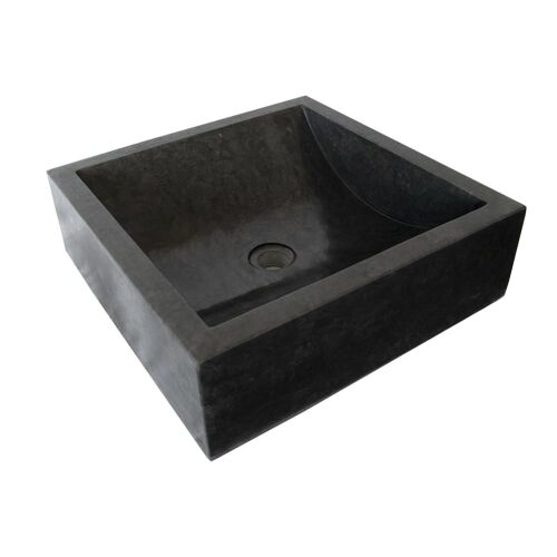 Vasque à  poser en marbre noir 40 à¿ 40