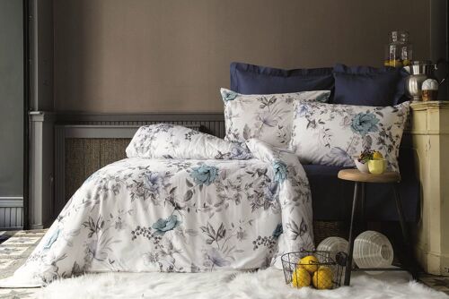 Parure De Lit 2 Personnes 240x220 Cm Satin De Coton Imprimé