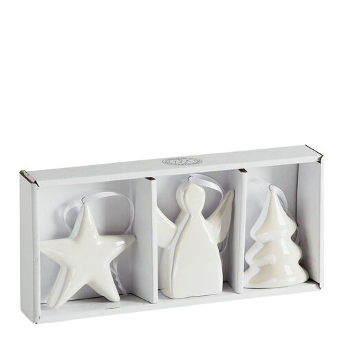 Set de 3 décorations de Noël en céramique