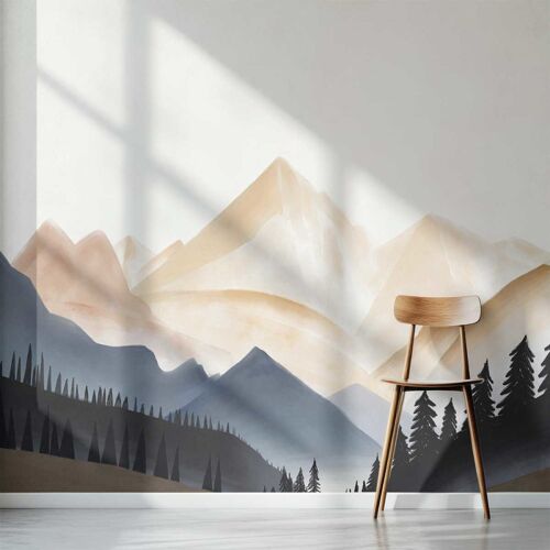 Papier peint silhouette de montagne 312x270 cm