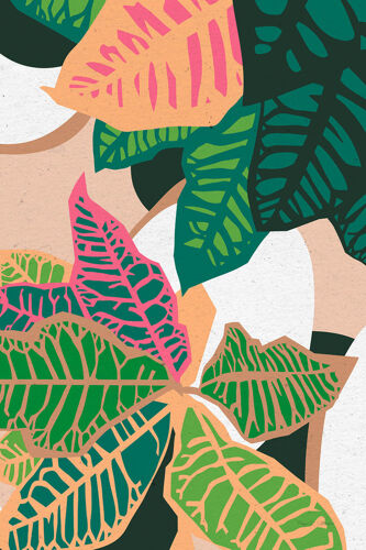 Tableau plantes colorées pour le jardin imprimé sur toile 60x90 cm