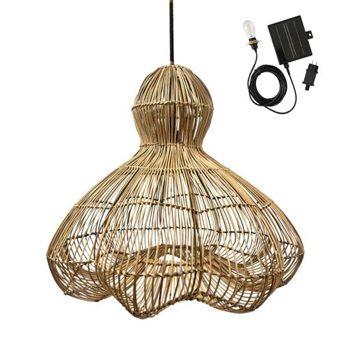 Suspension Solaire Rotin Beige D60cm